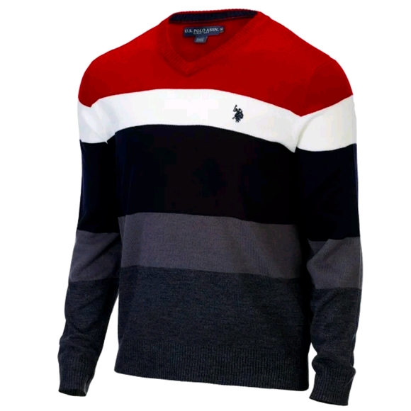 U.S. Polo Assn. Other - MENS U.S. POLO ASSN. "V" NECK STRIPED SWEATER